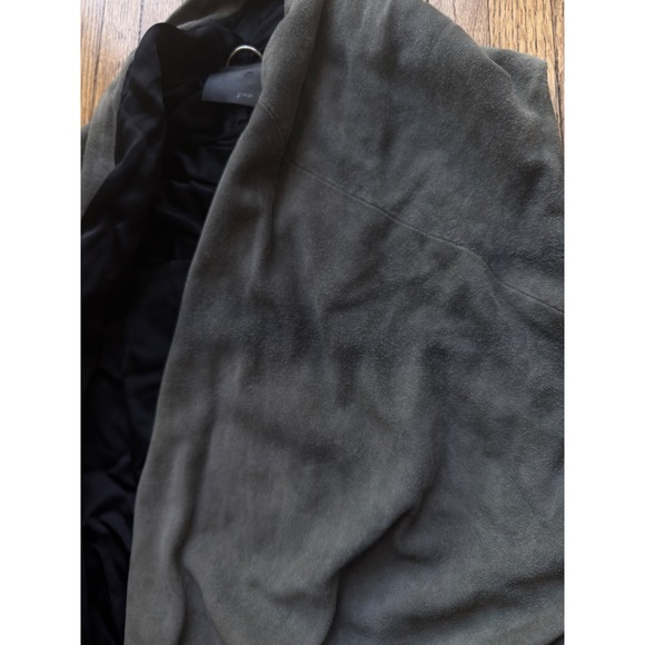 Grai Women Grey Suede Leather Draped Ruffle Peplum Vest Made in USA Size M - Picture 4 of 12